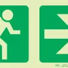 PHOTOLUMINESCENT 190MM SAFETY SIGN -E1-RUNNING MAN+ARROW RIGHT — Progress Office Furniture Durban