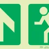 PHOTOLUMINESCENT 190MM SAFETY SIGN -E10-ARROW UP+RUNNING MAN — Progress Office Furniture Durban
