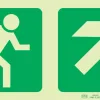 PHOTOLUMINESCENT 190MM SAFETY SIGN -E11-RUNNING MAN+DIAGONAL ARROW UP AND RIGHT — Progress Office Furniture Durban