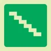 PHOTOLUMINESCENT 190MM SAFETY SIGN -E16-RUNNING MAN+STAIRS GOING DOWN+ARROW RIGHT — Progress Office Furniture Durban