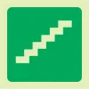 PHOTOLUMINESCENT 190MM SAFETY SIGN -E18-RUNNING MAN+STAIRS GOING UP+ARROW RIGHT — Progress Office Furniture Durban
