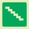 PHOTOLUMINESCENT 190MM SAFETY SIGN -E19-ARROW LEFT+STAIRS GOING U+RUNNING MAN — Progress Office Furniture Durban