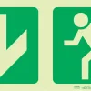 PHOTOLUMINESCENT 190MM SAFETY SIGN -E3-ARROW DOWN+RUNNING MAN — Progress Office Furniture Durban