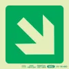 PHOTOLUMINESCENT 190MM SAFETY SIGN -E31-DIAGONAL ARROW DOWN AND RIGHT — Progress Office Furniture Durban