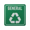 SIGN SYMBOLIC GREEN PRINTED GENERAL WASTE RECYCLE SIGN ON WHITE ACP 150 * 150MM — Progress Office Furniture Durban