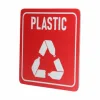 SIGN SYMBOLIC RED PRINTED PLASTIC ONLY RECYCLE SIGN ON WHITE ACP 150*150mm — Progress Office Furniture Durban