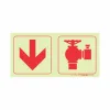 PHOTOLUMINESCENT 190MM SAFETY SIGN - F15-ARROW DOWN+FIRE HYDRANT — Progress Office Furniture Durban