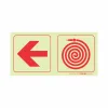 PHOTOLUMINESCENT 190MM SAFETY SIGN - F17-ARROW LEFT+FIRE HOSE REEL — Progress Office Furniture Durban