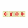 PHOTOLUMINESCENT 190MM SAFETY SIGN - F1-ARROW DOWN + FIRE EXTINGUISHER + FIRE HOSE REEL+FIRE HYDRANT — Progress Office Furniture Durban