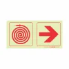 PHOTOLUMINESCENT 190MM SAFETY SIGN - F20-FIRE HOSE REEL+ARROW RIGHT — Progress Office Furniture Durban