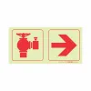 PHOTOLUMINESCENT 190MM SAFETY SIGN - FIRE HYDRANT+AROW RIGHT — Progress Office Furniture Durban
