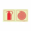 PHOTOLUMINESCENT 190MM SAFETY SIGN - F22-FIRE EXTINGUISHER+FIRE HOSE REEL — Progress Office Furniture Durban