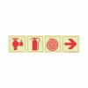 PHOTOLUMINESCENT 190MM SAFETY SIGN - F3-FIRE HYDRANT+FIRE EXTINGUISHER+FORE HOSE REEL+ARROW RIGHT — Progress Office Furniture Durban