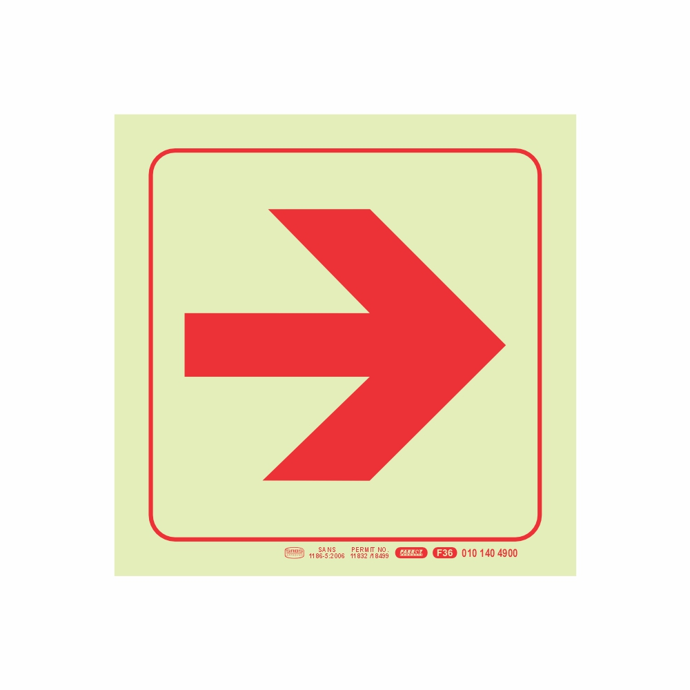 autop_SNP19F36 PHOTOLUMINESCENT 190MM SAFETY SIGN - F36-ARROW RIGHT — Progress Office Furniture Durban