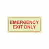 PHOTOLUMINESCENT 190MM SAFETY SIGN - F41-EMERGENCY EXIT ONLY — Progress Office Furniture Durban