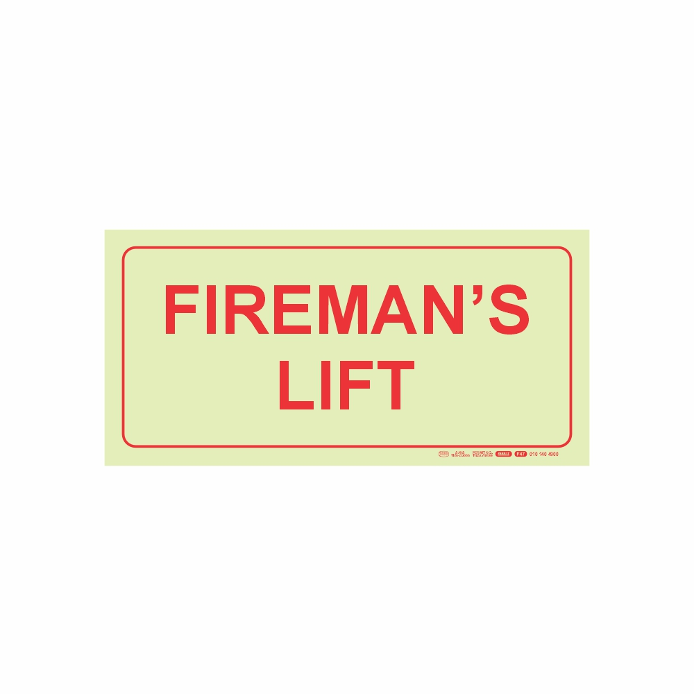 autop_SNP19F47 PHOTOLUMINESCENT 190MM SAFETY SIGN - F47-FIREMANS LIFT — Progress Office Furniture Durban