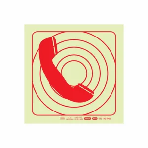 PHOTOLUMINESCENT 190MM SAFETY SIGN - F48-FIREMANS TELEPHONE — Progress Office Furniture Durban