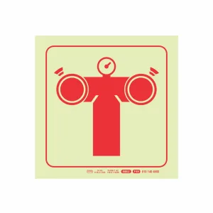 PHOTOLUMINESCENT 190MM SAFETY SIGN - F49-FIRE PUMP CONNECTION — Progress Office Furniture Durban