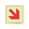 PHOTOLUMINESCENT 190MM SAFETY SIGN - F51-DIAGONAL ARROW DOWN AND RIGHT — Progress Office Furniture Durban