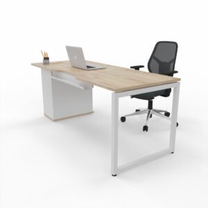 BETTR ROUND SLIM SINGLE DESK OWN PEDESTAL ROUND-LEG 2 Entrawood STE293104-001