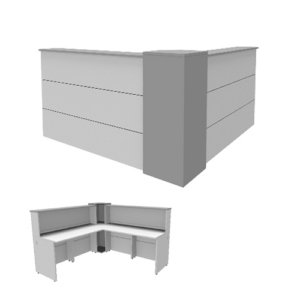 SALON L-SHAPE RECEPTION COUNTER 5 Entrawood REC329007-001