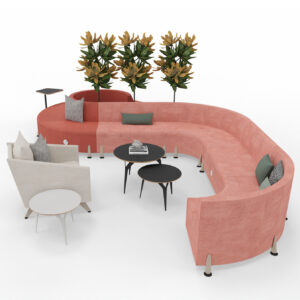 Rocket Wave outward curve sofa - Full back. VULCAN 5 Entrawood COC739002-001