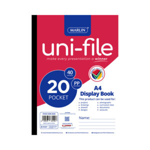 Marlin Display Book A4 Uni-file 20pg Bulk