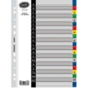 BANTEX BOARD A4 FILE INDEX COLOUR