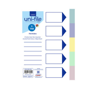 Marlin File Divider Board A4 5 Tab Pastel Asst