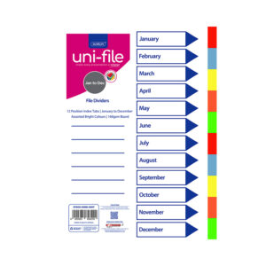 Marlin File Index Board A4 Jan-dec Bright Asst