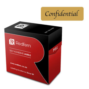 Redfern Label Instruction Box Confidential 40×15