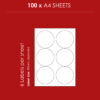 Redfern Label Laser White 6up 90mm Diameter 100’s