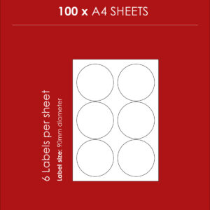 Redfern Label Laser White 6up 90mm Diameter 100’s 1 Redfern Label Laser White 6up 90mm Diameter 100’s