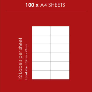 Redfern Label Laser White 12up 105×49 100’s