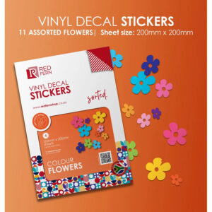 Redfern Label Signs Vinyl Decal Flowers 4pk