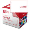 Redfern Label White Roll Redfern 25×38 White