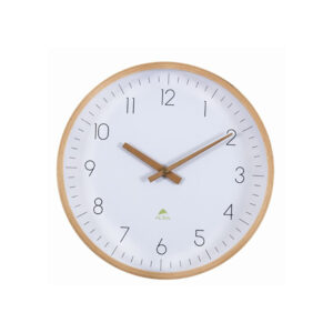 ALBA WALL CLOCK 30CM WHITE WITH WOODEN FRAME