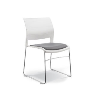 Connect Chair Sleigh Upholstered Seat 5 17595 Connect chair White 3082ad7554da495b3bd44f1d49a972b0