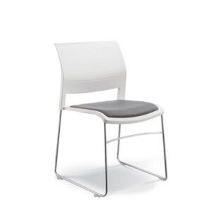 Connect Chair Sleigh Upholstered Seat 6 17595 Connect chair White 41328398abefa5ed31e795582dbd7969