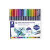 Staedtler Pen Brush Double-ended Watercolour Asst 18’s
