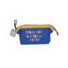 Colour Me Pencil Bag Quotes with Metal Bar Blue