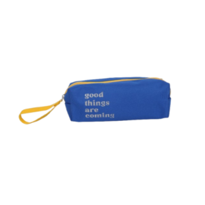 Colour Me Pencil Bag Quotes Tube Shape 21cm Blue