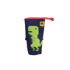 Colour Me Pencil Bag Pixel Dinosaur Short Zip 21cm