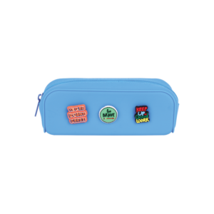 Colour Me Pencil Bag Silicone with Charms 18.5cm Blue
