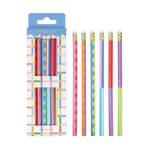 Pencil Rubber Tip Unsharpened Asst Design HB 6’s