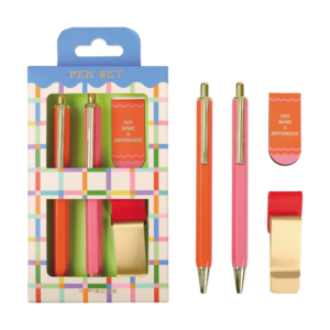 Pen Novelty Writing Set 2xbpn + Bookmark + Pen Holder Clip