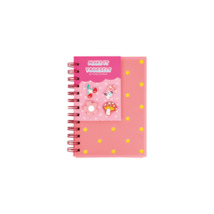 Colour Me Notebook B6 80pg Side Spiral PP Cover + Charms Pink