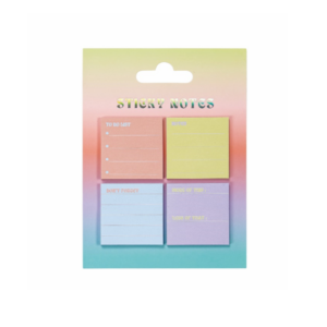 Colour Me Sticky Note Paper Printed 35×35 Asst 4PK