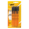 Bic Pen Bpn F 0.7 Orange Black Crd 10