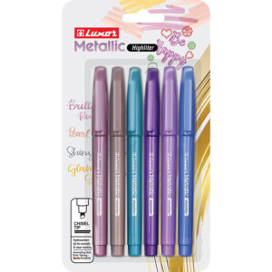 Luxor Highlighter Slim Asst Metallic Crd 6 1 Luxor Highlighter Slim Asst Metallic Crd 6